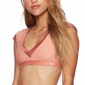 NWT Beach Bunny Rhonda Cut Out Strap Crop Bikini Top in Rose